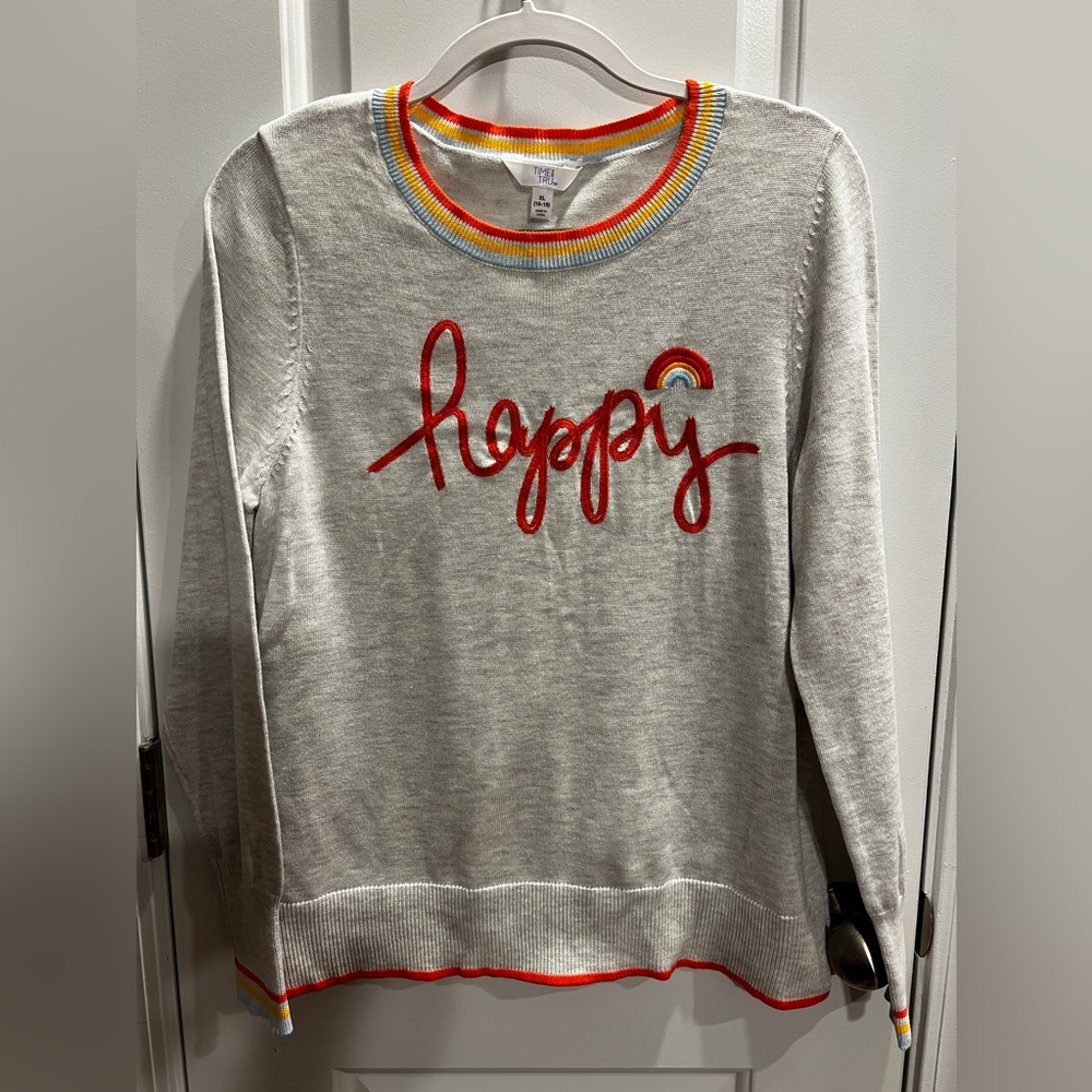 Time and Tru Happy Sweater
